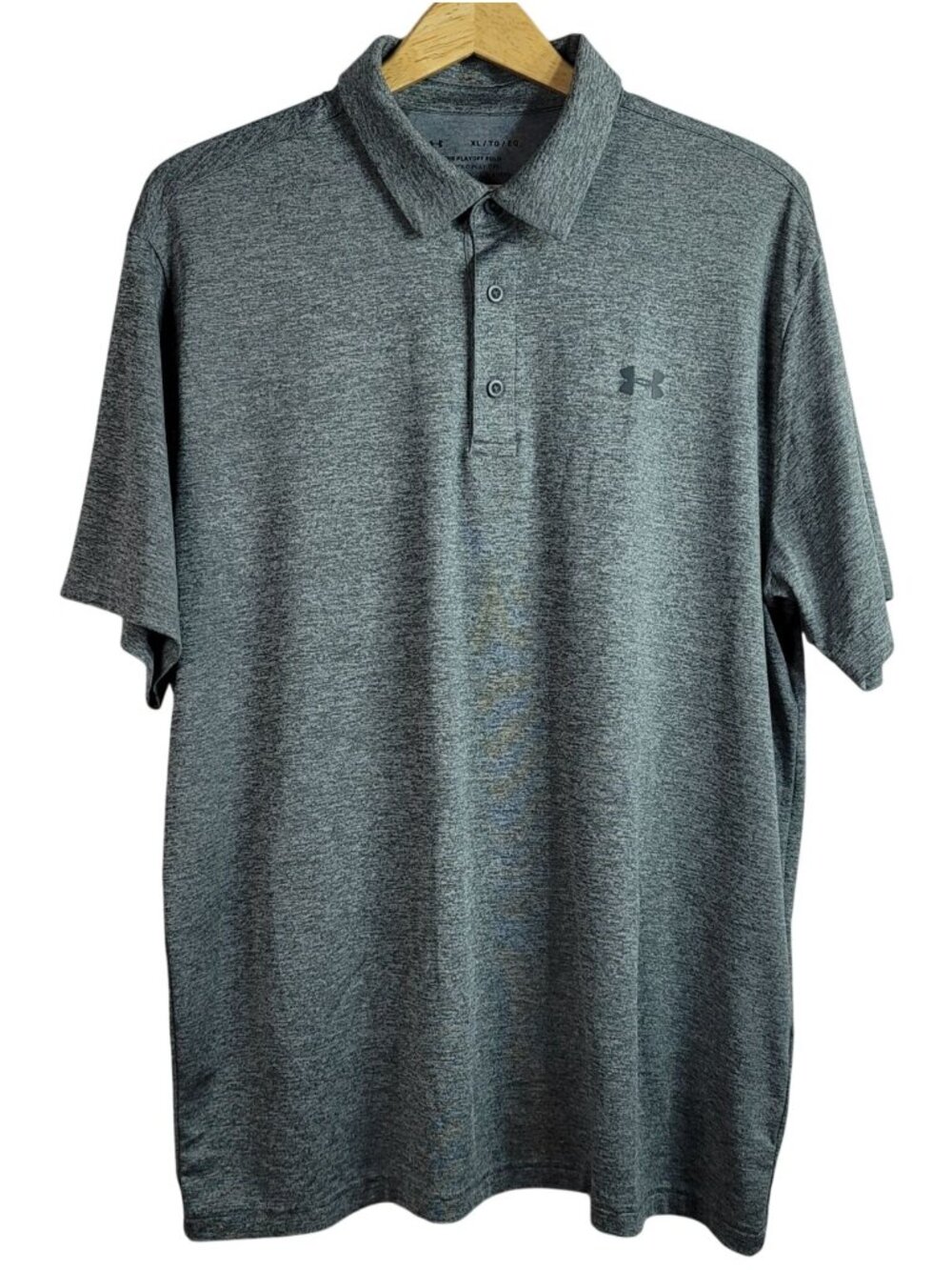 Under Armour Mens Playoff Polo Golf Shirt Gray XL Short Sleeves Collar Loose Fit
